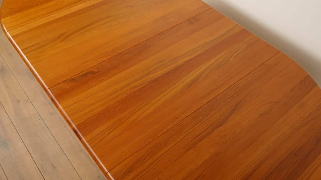 Vintage Ronde Eettafel Teak Uitschuifbaar Massief