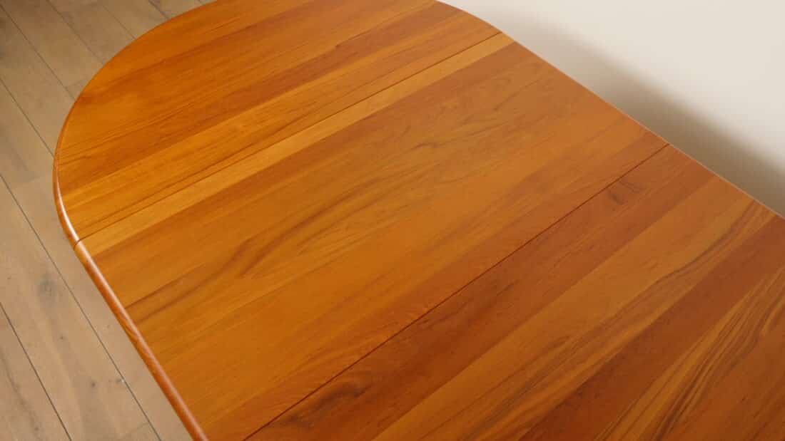 Vintage Ronde Eettafel Teak Uitschuifbaar Massief