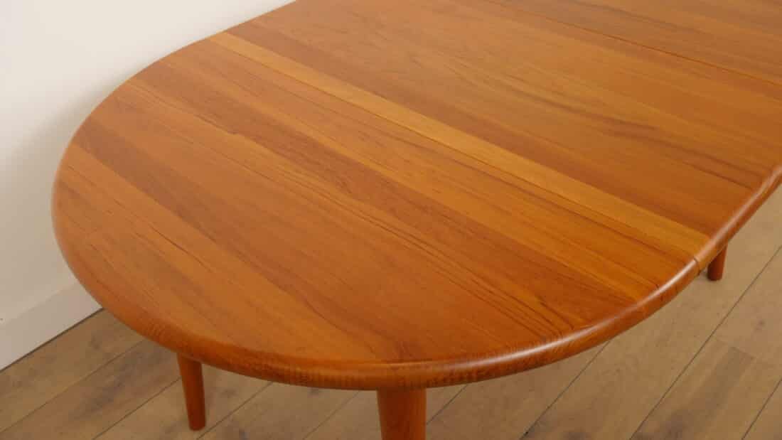 Vintage Ronde Eettafel Teak Uitschuifbaar Massief