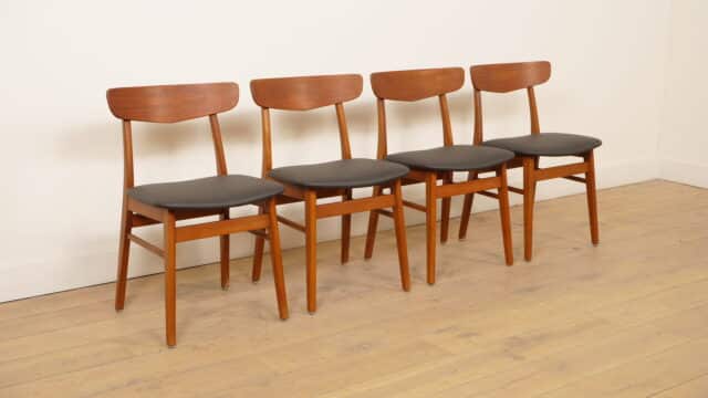 4 X Eetkamerstoel Farstrup Model 210 Gerestaureerd