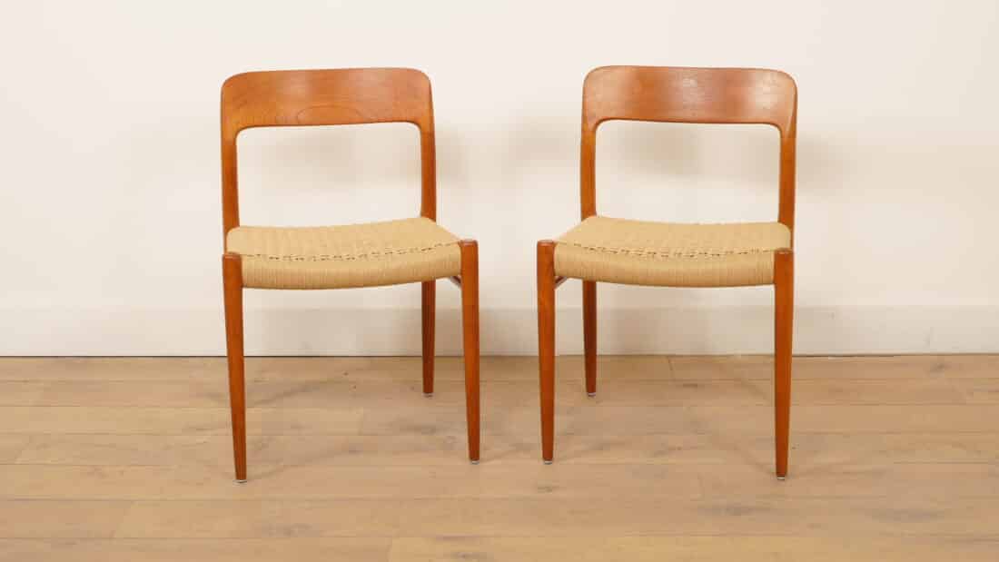 2 X Vintage Eetkamerstoelen Niels Otto Mller Model 75 Teak 2 X Vintage Eetkamerstoelen Niels Otto Mller Model 75 Teak