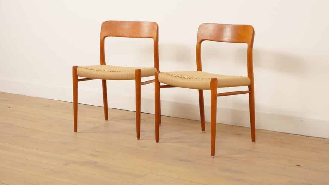 2 X Vintage Eetkamerstoelen Niels Otto Mller Model 75 Teak 2 X Vintage Eetkamerstoelen Niels Otto Mller Model 75 Teak