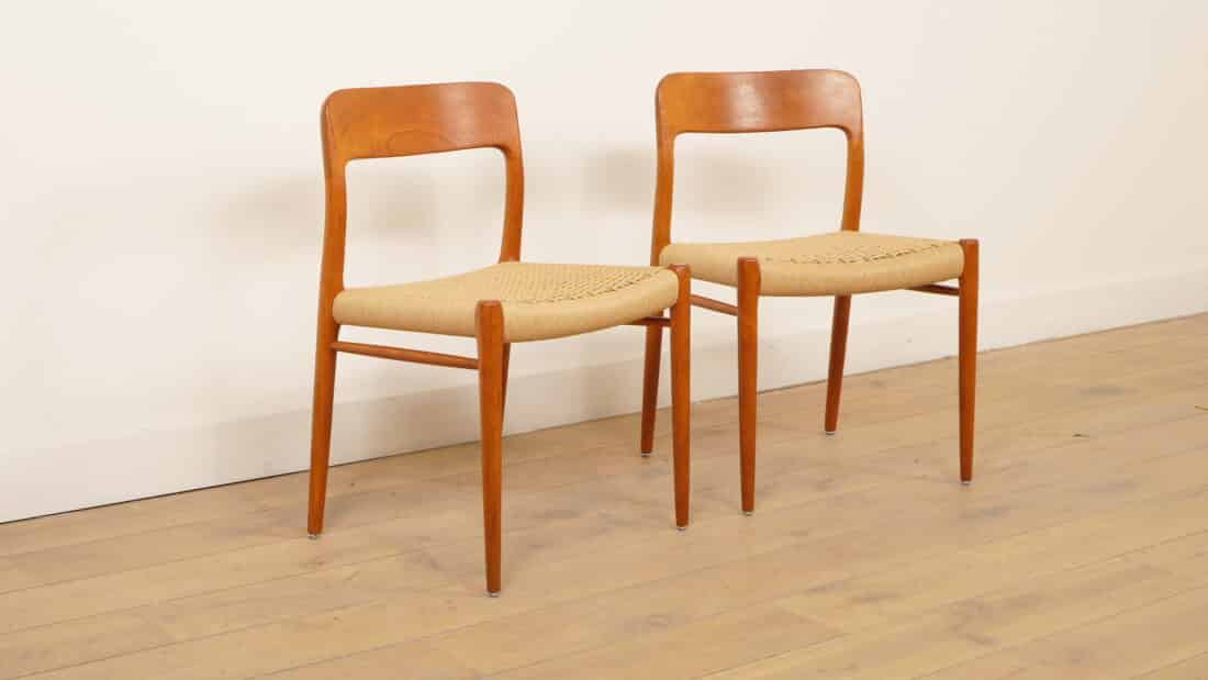 2 X Vintage Eetkamerstoelen Niels Otto Mller Model 75 Teak 2 X Vintage Eetkamerstoelen Niels Otto Mller Model 75 Teak