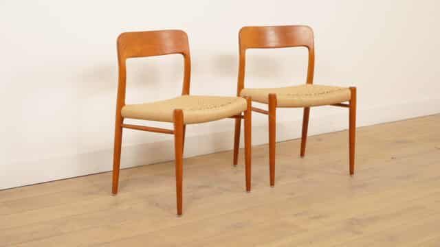 2 X Vintage Eetkamerstoelen Niels Otto Mller Model 75 Teak