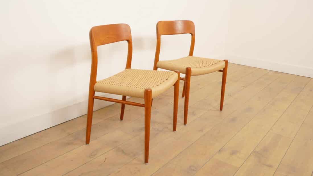2 X Vintage Eetkamerstoelen Niels Otto Mller Model 75 Teak 2 X Vintage Eetkamerstoelen Niels Otto Mller Model 75 Teak