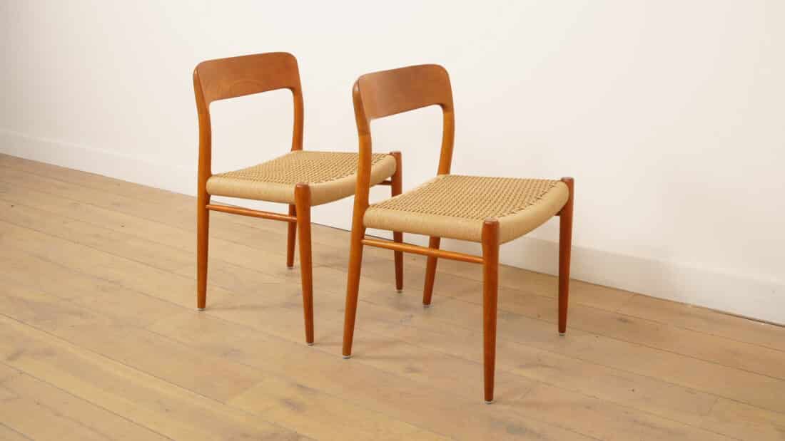 2 X Vintage Eetkamerstoelen Niels Otto Mller Model 75 Teak 2 X Vintage Eetkamerstoelen Niels Otto Mller Model 75 Teak