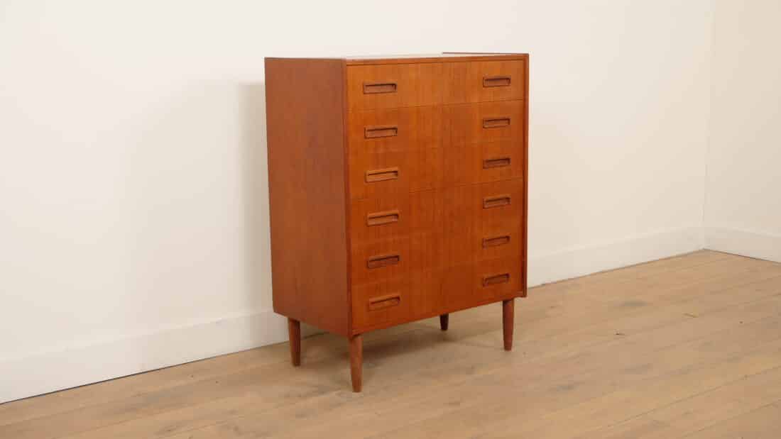 Vintage Deense Ladekast Teak 6 Lades 101 Cm Vintage Deense Ladekast Teak 6 Lades 101 Cm