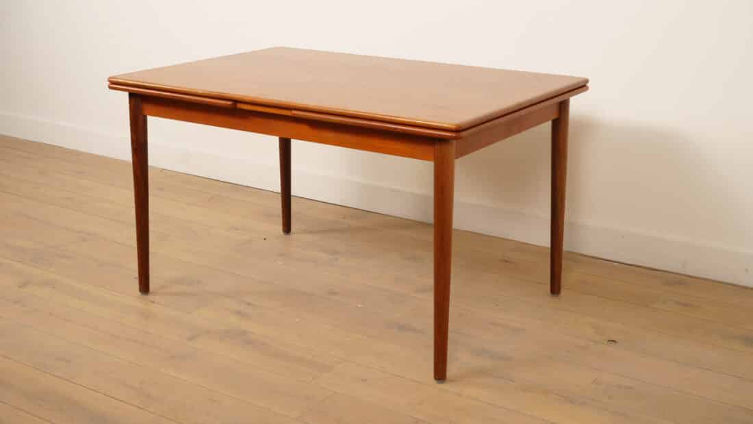 Vintage Eettafel Teak Uitschuifbaar 130 Cm