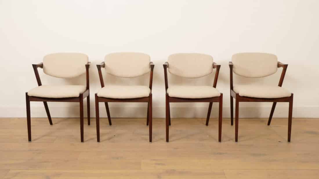 Set Van 4 Eetkamerstoelen Kai Kristiansen Z Chair 8211 Model 42 Palissander