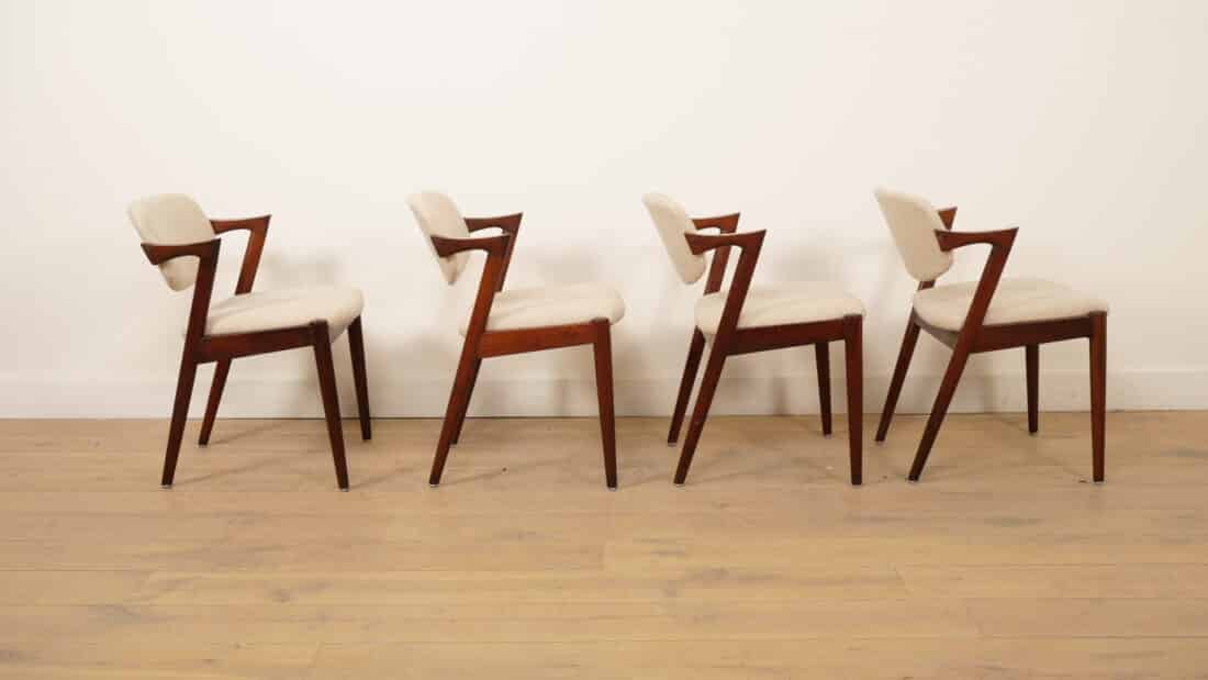 Set Van 4 Eetkamerstoelen Kai Kristiansen Z Chair 8211 Model 42 Palissander