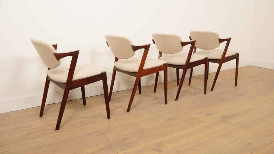 Set Van 4 Eetkamerstoelen Kai Kristiansen Z Chair 8211 Model 42 Palissander