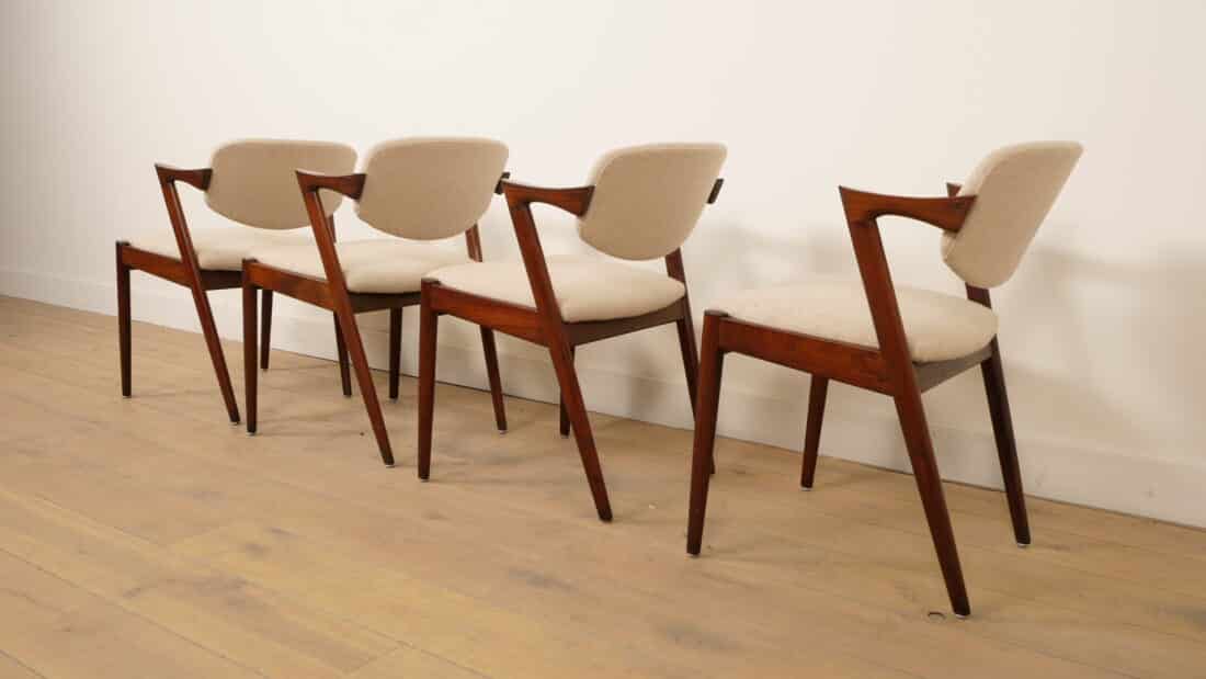 Set Van 4 Eetkamerstoelen Kai Kristiansen Z Chair 8211 Model 42 Palissander