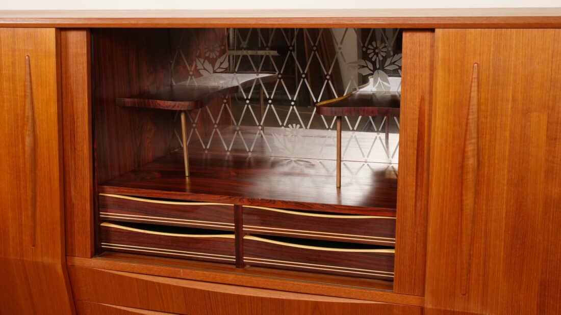 Vintage Highboard Wandkast Teak 1960s