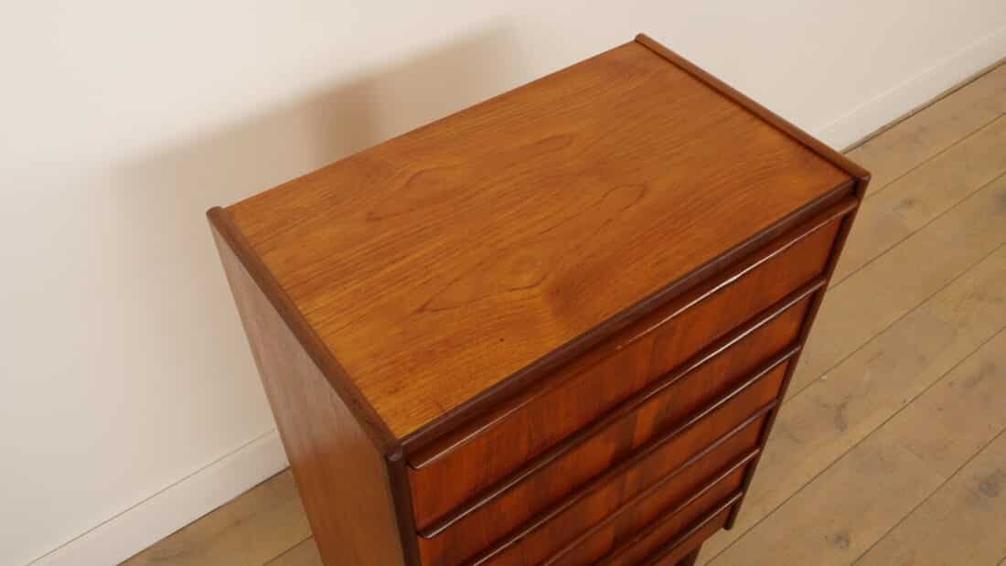 Vintage Deense Ladekast Teak 6 Lades 105 Cm Vintage Deense Ladekast Teak 6 Lades 105 Cm