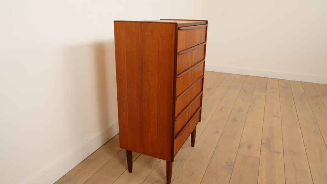 Vintage Deense Ladekast Teak 6 Lades 105 Cm Vintage Deense Ladekast Teak 6 Lades 105 Cm