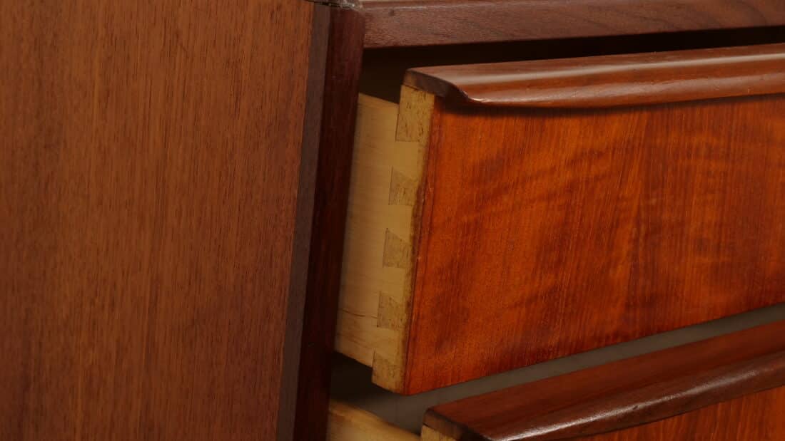 Vintage Deense Ladekast Teak 6 Lades 105 Cm Vintage Deense Ladekast Teak 6 Lades 105 Cm