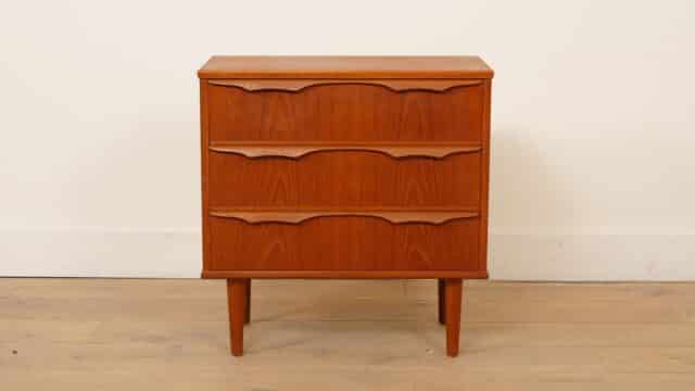 Vintage Ladekast 3 Lades Teak