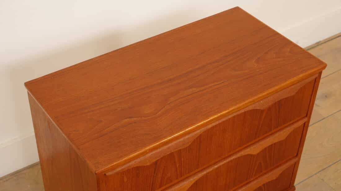 Vintage Ladekast 3 Lades Teak