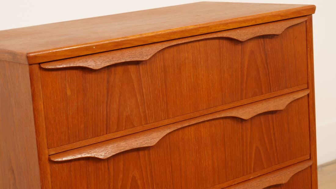 Vintage Ladekast 3 Lades Teak