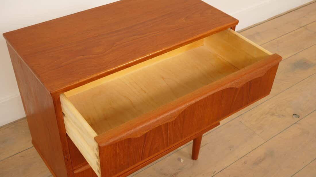 Vintage Ladekast 3 Lades Teak