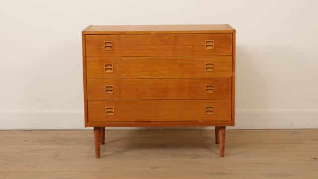 Vintage Deense Ladekast 4 Lades Teak