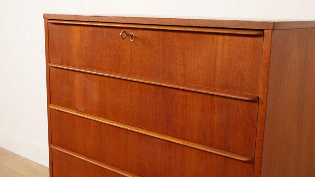 Vintage Deense Ladekast Teak 6 Lades 106 Cm Vintage Deense Ladekast Teak 6 Lades 106 Cm