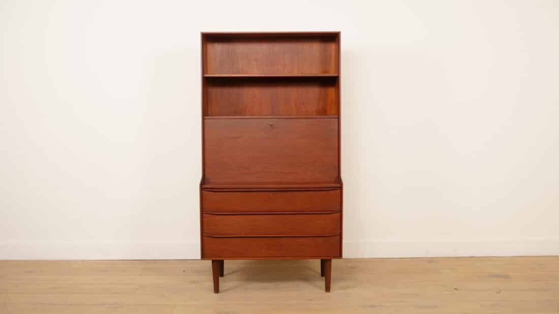 Vintage Deense Boekenkast Secretaire Teak 1960s Vintage Deense Boekenkast Secretaire Teak 1960s