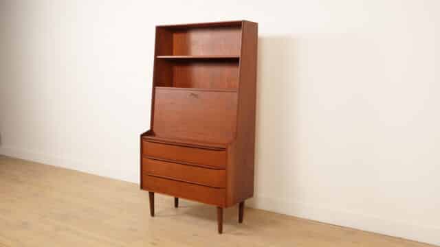 Vintage Deense Boekenkast Secretaire Teak 1960s