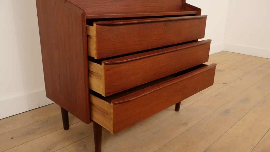 Vintage Deense Boekenkast Secretaire Teak 1960s Vintage Deense Boekenkast Secretaire Teak 1960s