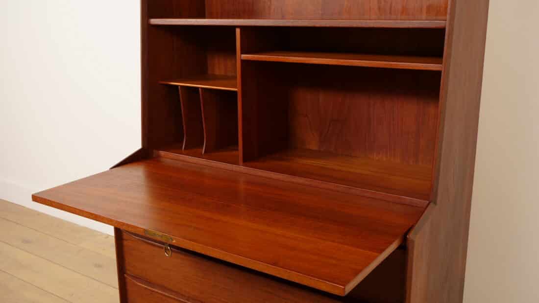 Vintage Deense Boekenkast Secretaire Teak 1960s Vintage Deense Boekenkast Secretaire Teak 1960s