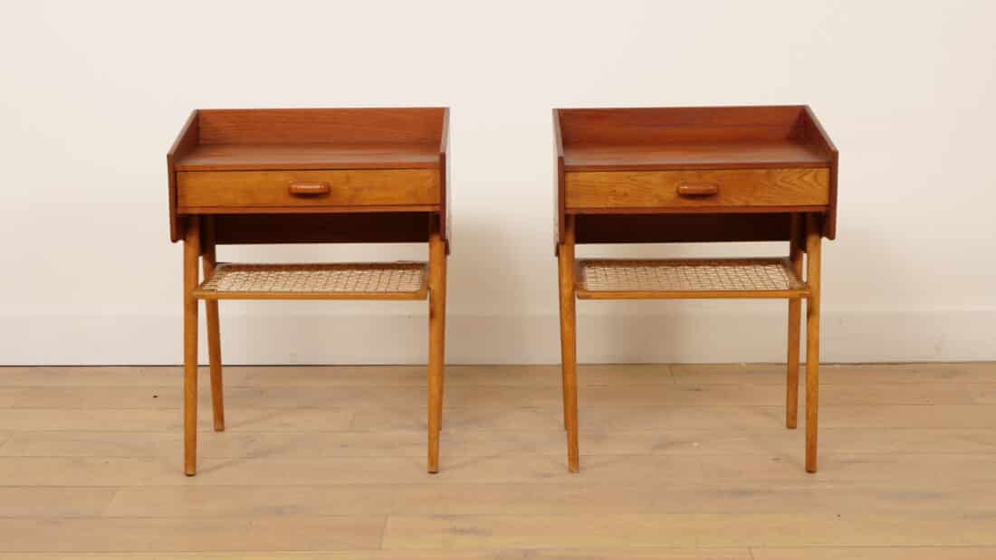 Set Deense Vintage Nachtkastjes Teak Amp Eiken Vintage Set Deense Vintage Nachtkastjes Teak Amp Eiken Vintage