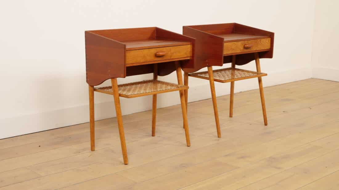 Set Deense Vintage Nachtkastjes Teak Amp Eiken Vintage Set Deense Vintage Nachtkastjes Teak Amp Eiken Vintage