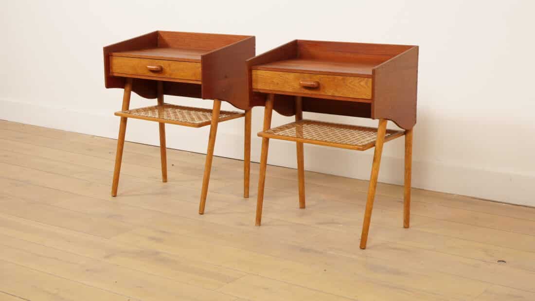 Set Deense Vintage Nachtkastjes Teak Amp Eiken Vintage Set Deense Vintage Nachtkastjes Teak Amp Eiken Vintage