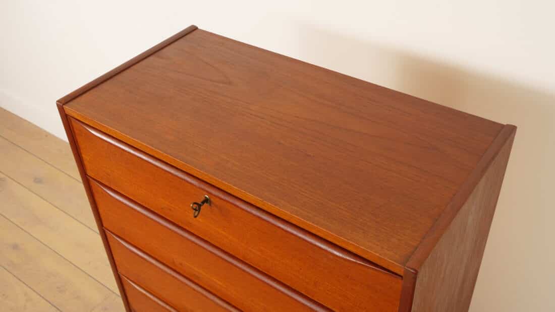 Vintage Deense Ladekast Teak 6 Lades 123 Cm Vintage Deense Ladekast Teak 6 Lades 123 Cm