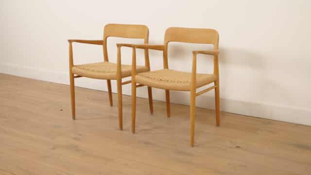 2 X Niels Otto Moller Dining Chairs Model 56 Oak Restored