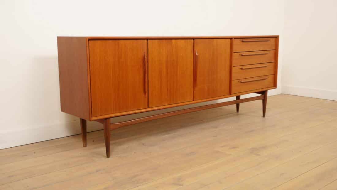 Vintage Dressoir Heinrich Riestenpatt Teak 225 Cm
