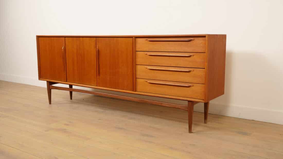 Vintage Dressoir Heinrich Riestenpatt Teak 225 Cm