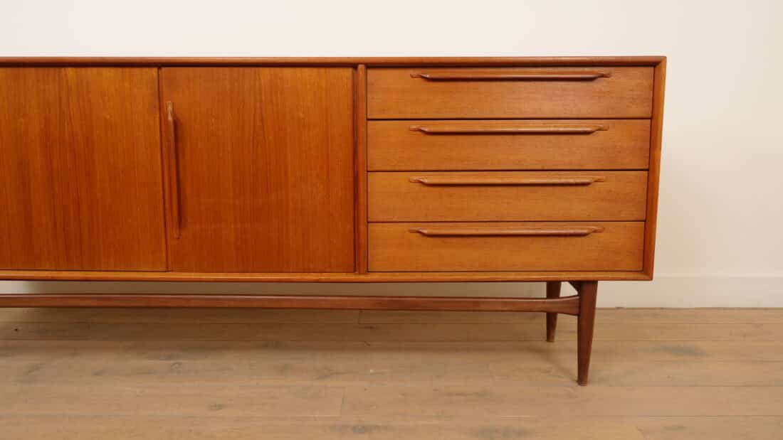 Vintage Dressoir Heinrich Riestenpatt Teak 225 Cm