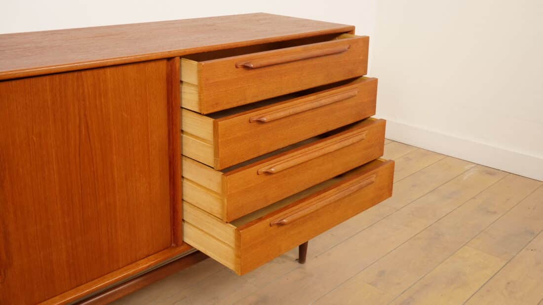 Vintage Dressoir Heinrich Riestenpatt Teak 225 Cm