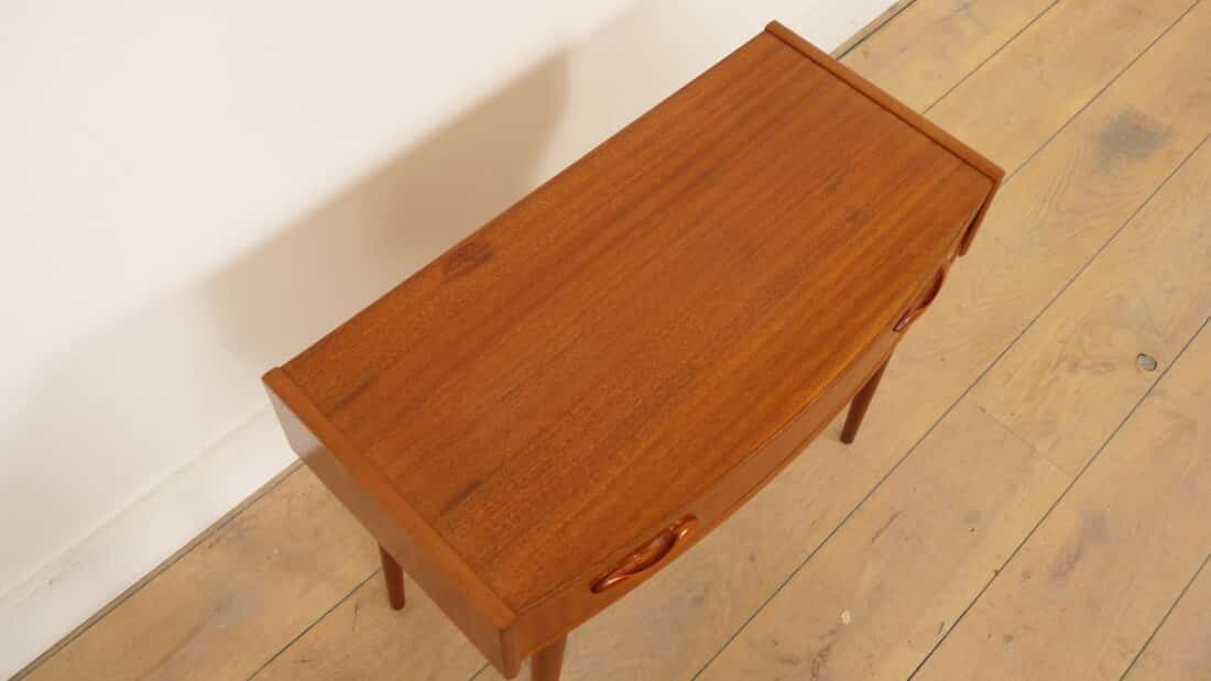 Vintage Teakhouten Bijzettafel Met Lade Nachtkastje 1960s