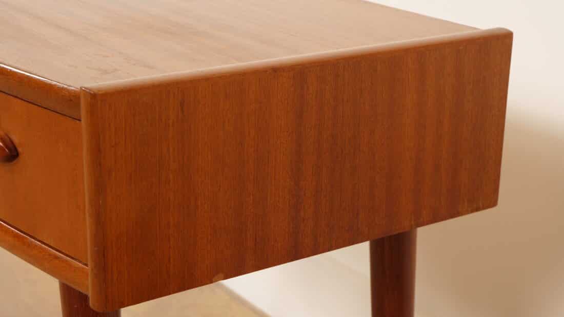 Vintage Teakhouten Bijzettafel Met Lade Nachtkastje 1960s