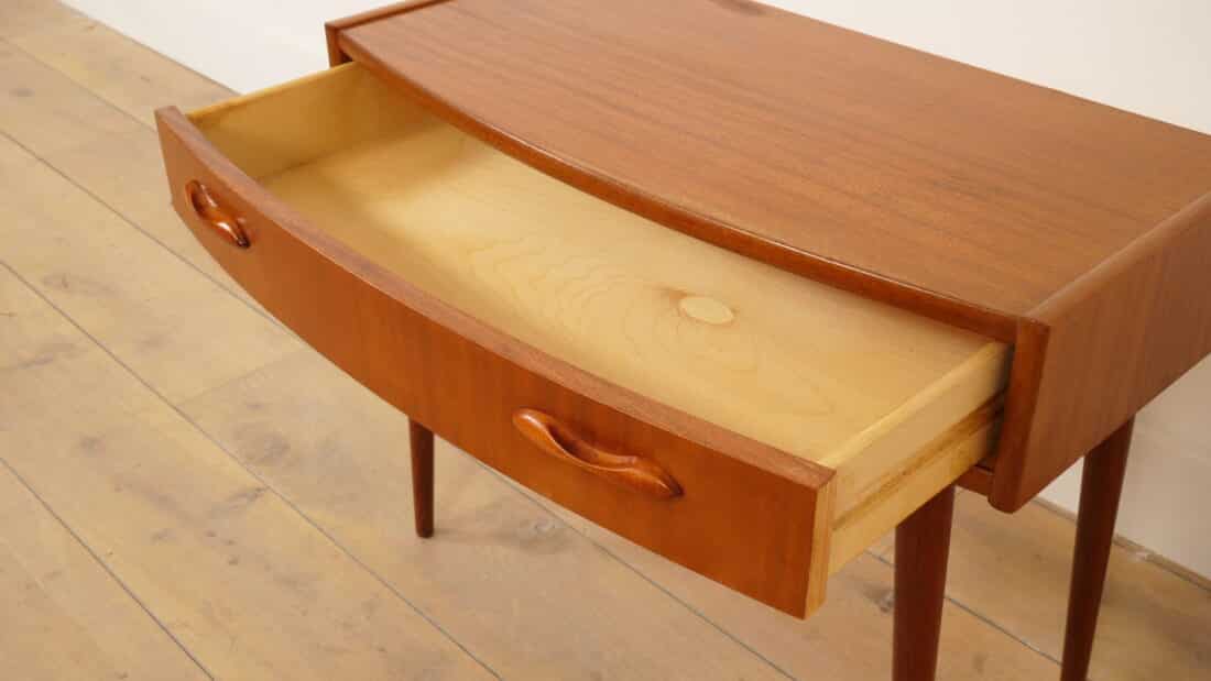Vintage Teakhouten Bijzettafel Met Lade Nachtkastje 1960s