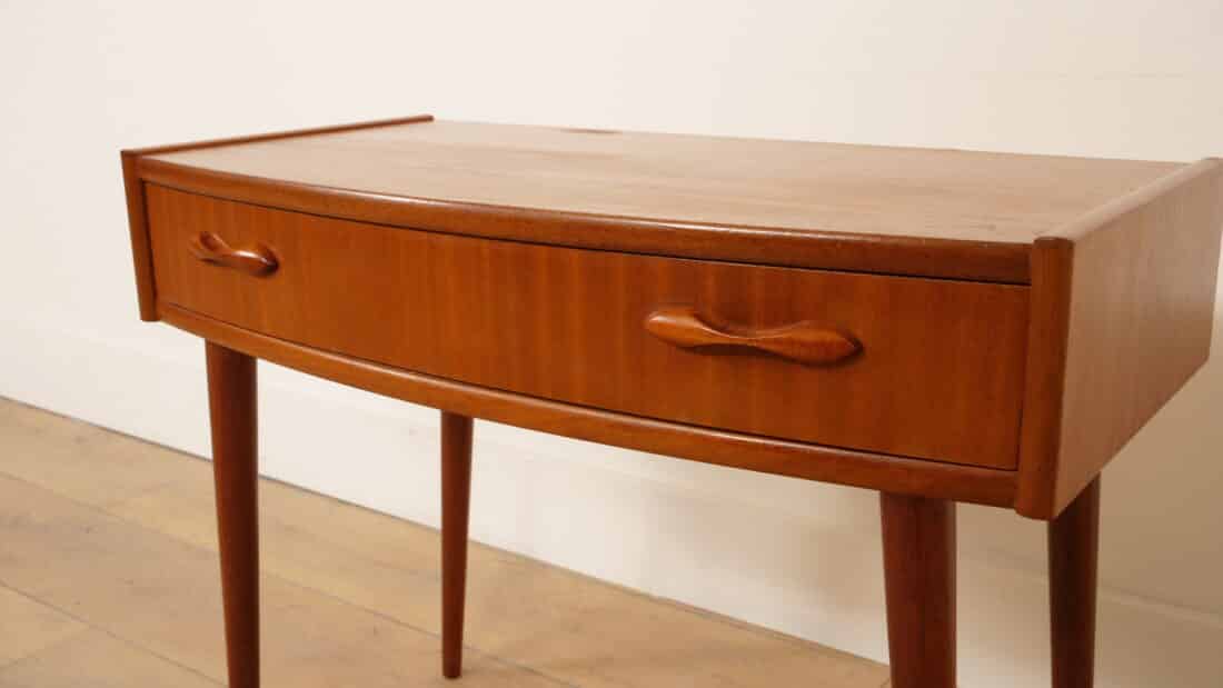 Vintage Teakhouten Bijzettafel Met Lade Nachtkastje 1960s