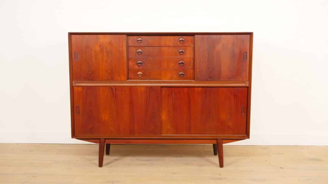 Vintage Highboard Met Bar Wandkast Teak 154 Cm Vintage Highboard Met Bar Wandkast Teak 154 Cm