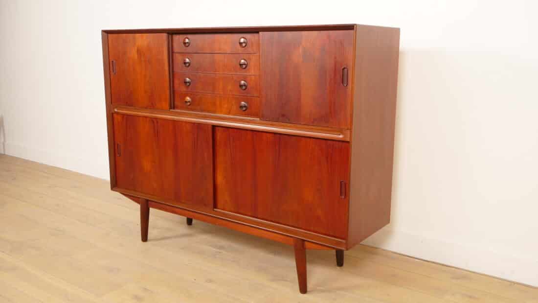 Vintage Highboard Met Bar Wandkast Teak 154 Cm Vintage Highboard Met Bar Wandkast Teak 154 Cm