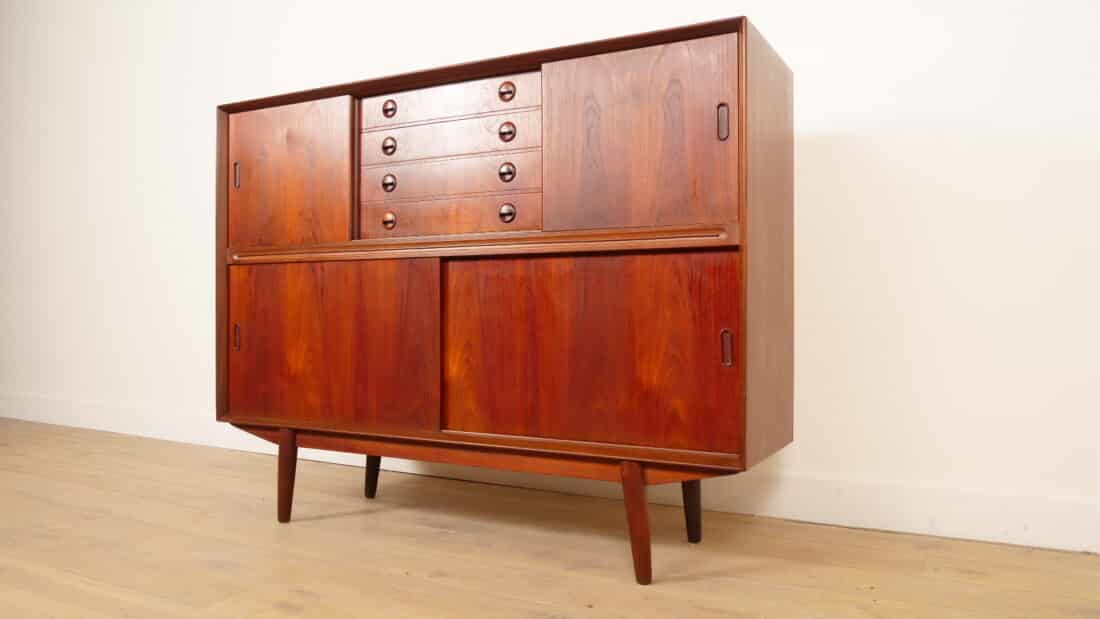 Vintage Highboard Met Bar Wandkast Teak 154 Cm Vintage Highboard Met Bar Wandkast Teak 154 Cm
