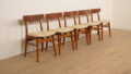 5 x eetkamerstoel | Farstrup | Model 210 | Gerestaureerd | Creme/geel