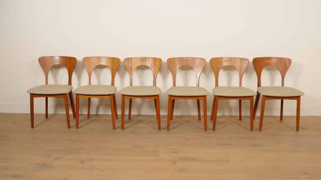 6 X Eetkamerstoel Koefoeds Hornslets Niels Koefoed Model Peter Teak 6 X Eetkamerstoel Koefoeds Hornslets Niels Koefoed Model Peter Teak