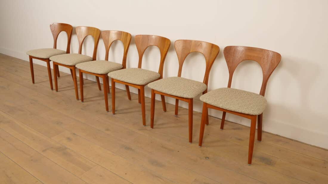 6 X Eetkamerstoel Koefoeds Hornslets Niels Koefoed Model Peter Teak 6 X Eetkamerstoel Koefoeds Hornslets Niels Koefoed Model Peter Teak