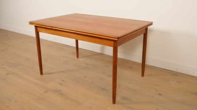 Vintage Eettafel Teak Uitschuifbaar 126 Cm